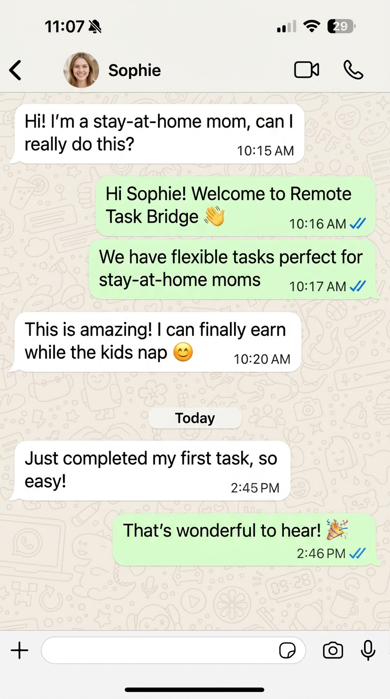 Sophie testimonial conversation screenshot