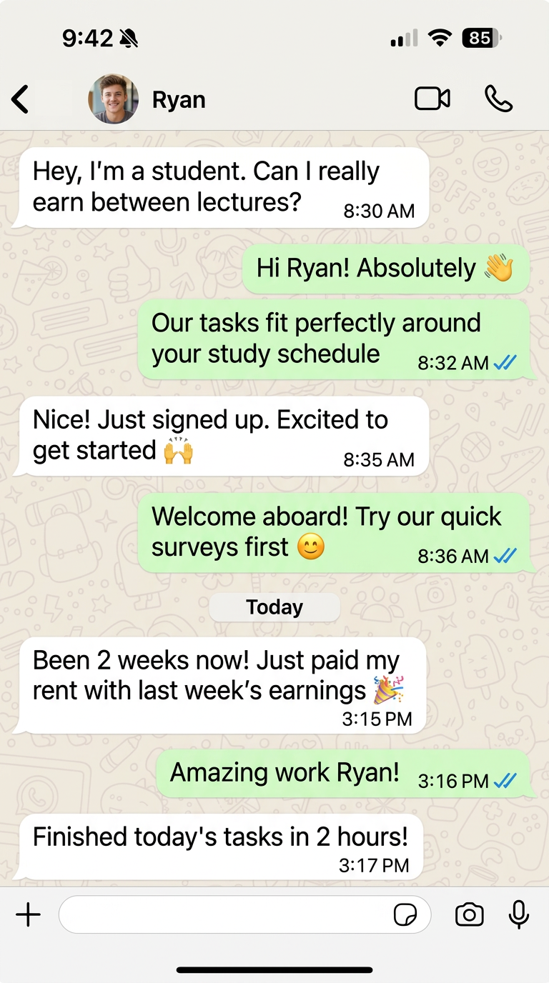 Ryan testimonial conversation screenshot
