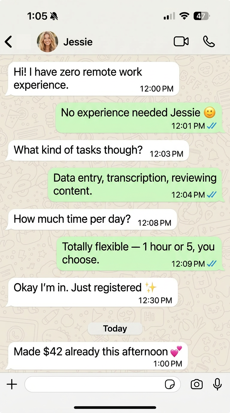 Jessie testimonial conversation screenshot